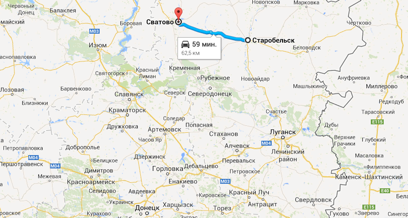 Старобельское направление карта